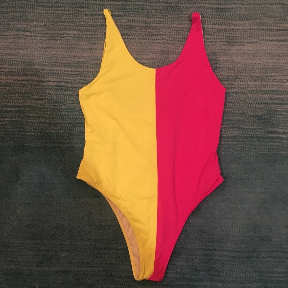Two Colored Neon High Rise One Piece